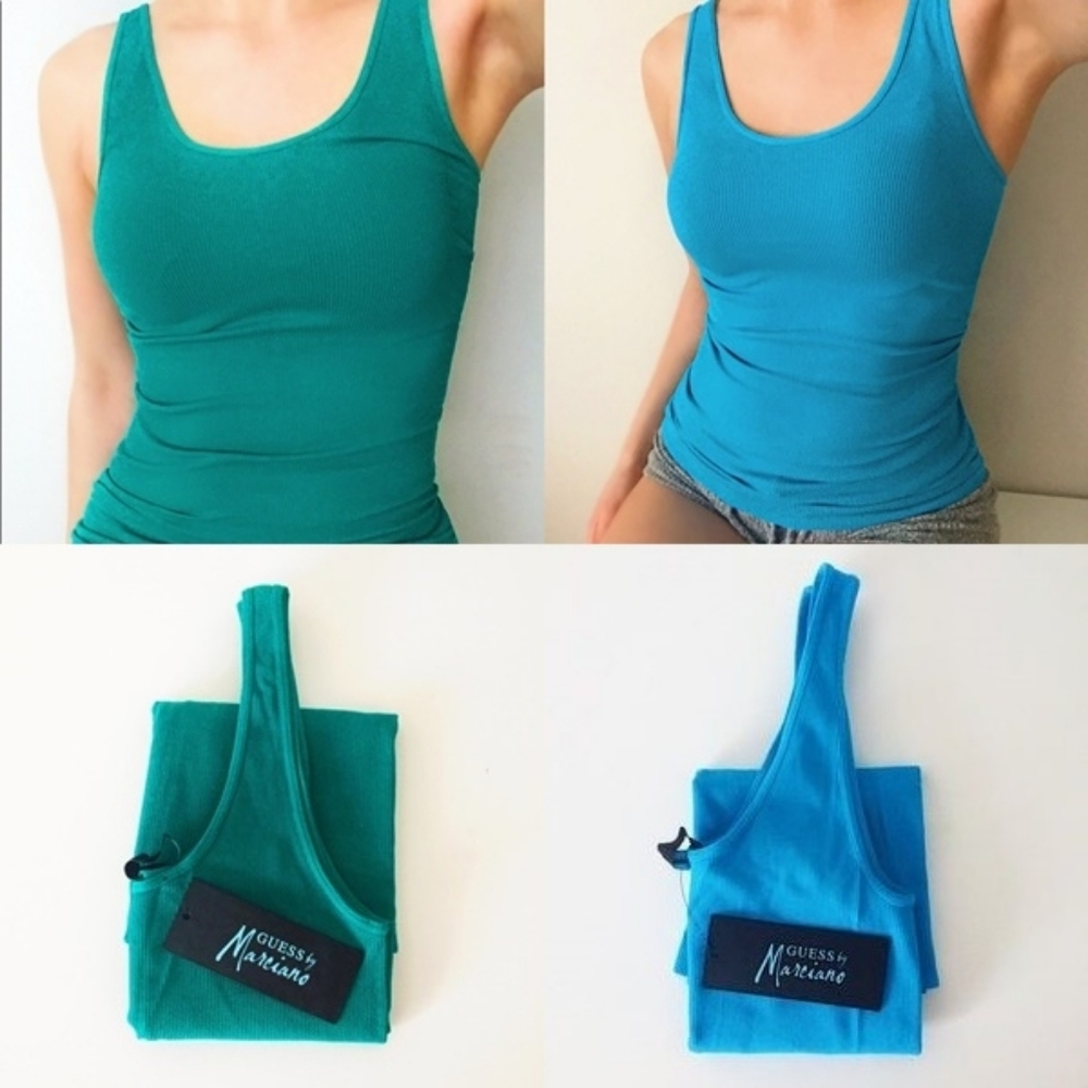 Guess by Marciano - (Size M-L) Women's Sleeveless Ribbed Athletic Gym Tank Top